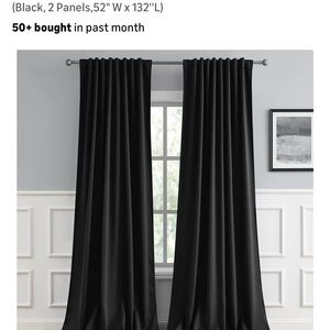 Dualife Classic Black Curtain Panels - brand new